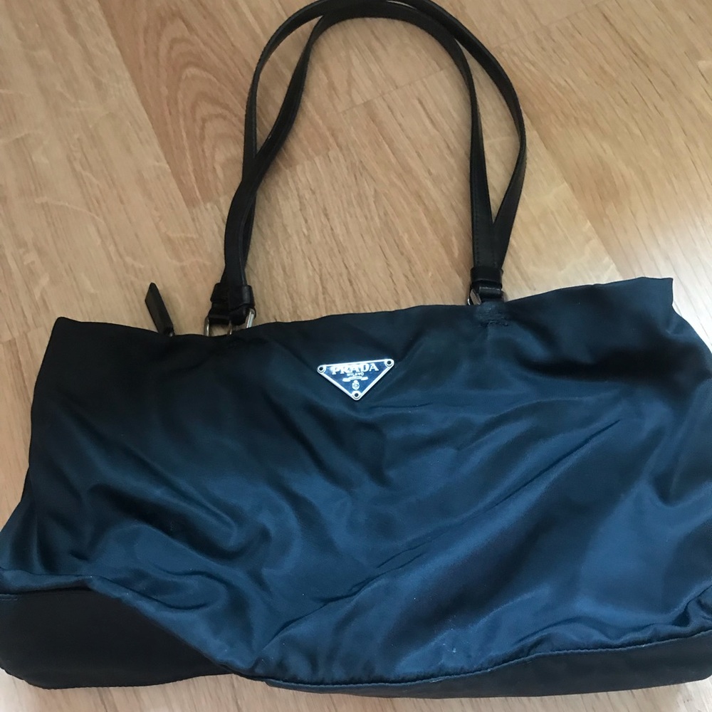 Prada Vintage nylon and leather shoulder bag